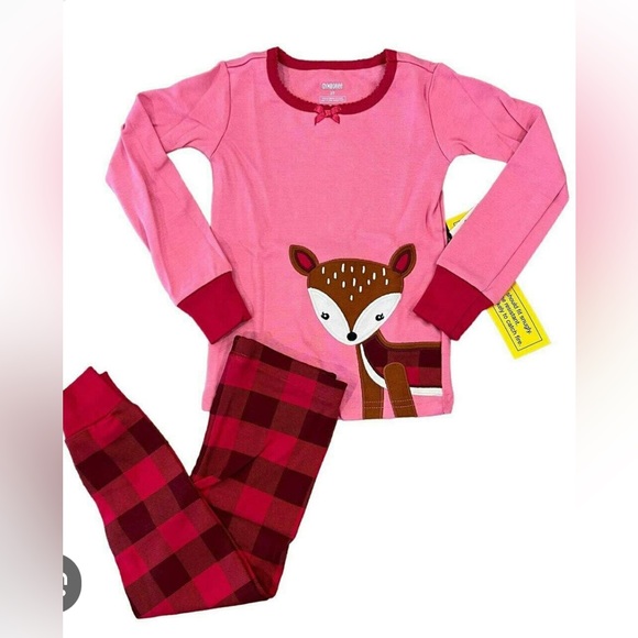 NWT Gymboree Girls Plaid Deer Cotton 2-Piece Pajamas - Sz: 5T - Picture 3 of 11